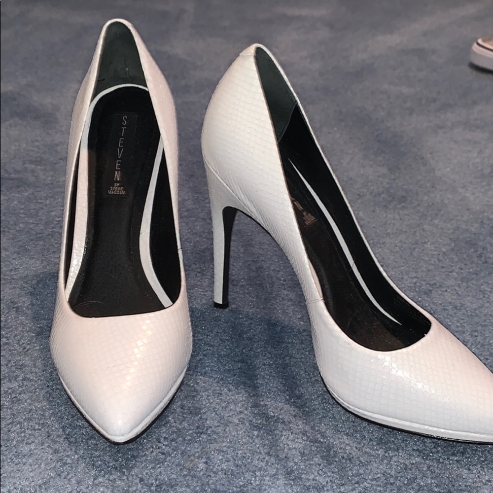 Steve Madden white stilettos